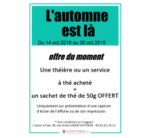 1 sachet de thé de 50 g offert